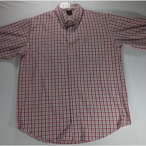 The Ohio State University Buckeyes Mens M Long Sleeve Buttondown Shirt Red Plaid